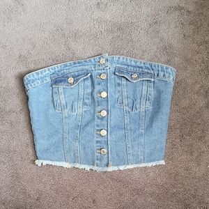 NWT Me Soo Sexy Denim Corset Top